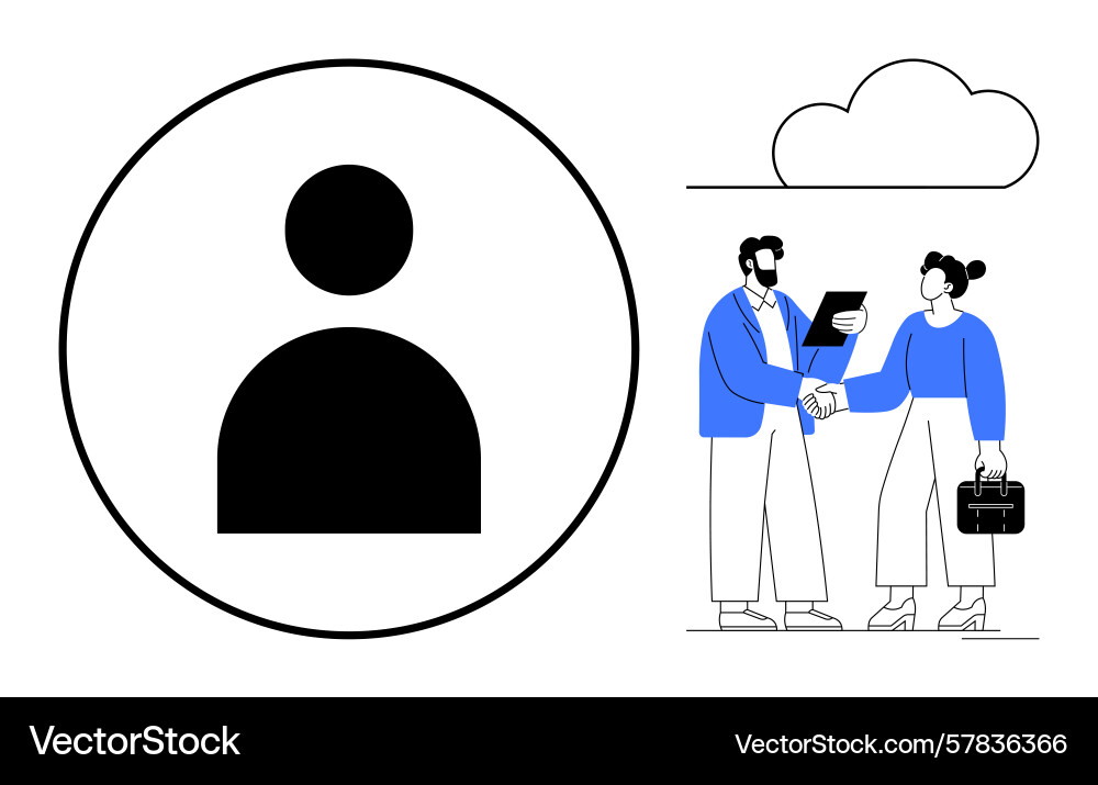Professional networking concept with handshake Vector Image