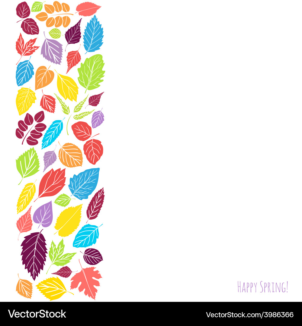 Spring background with leaves vector image