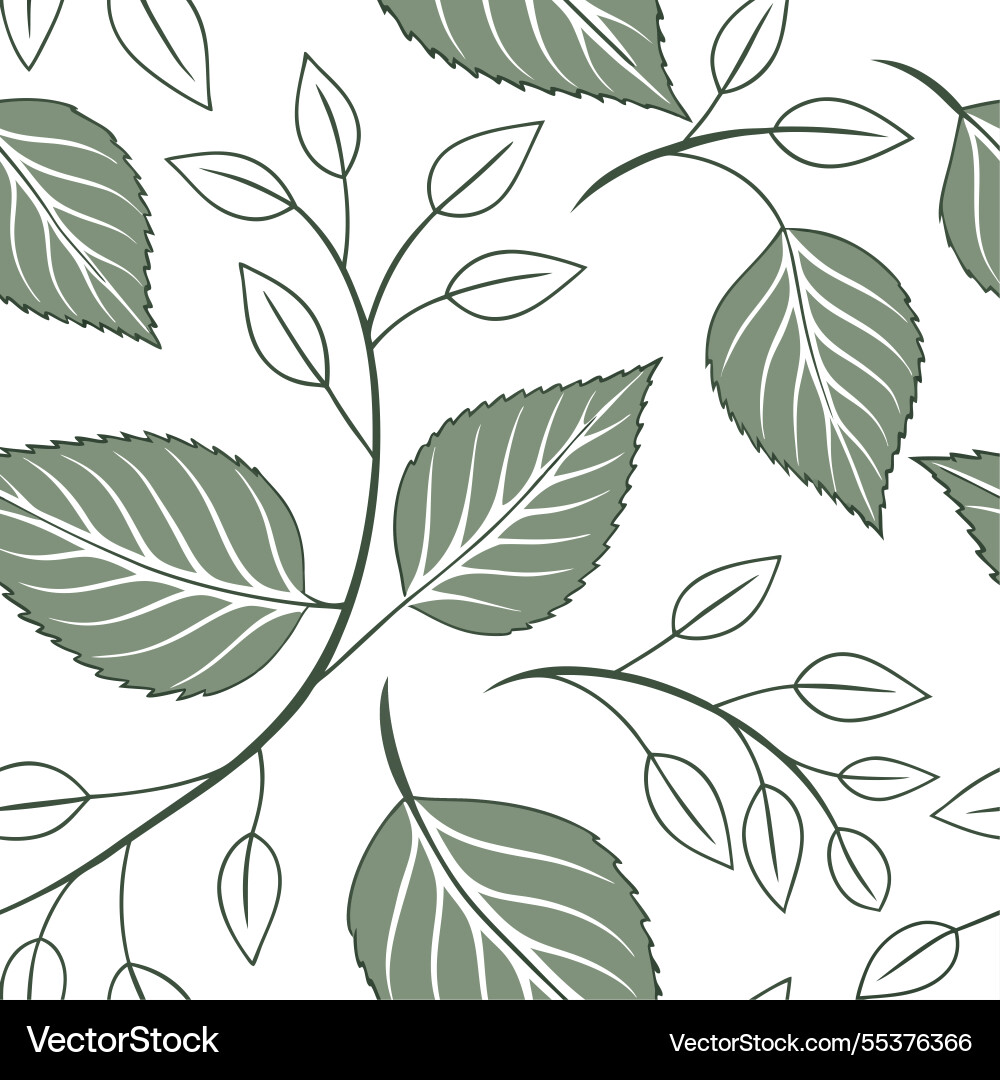 Spring leaves seamless pattern with delicate Spring leaves seamless pattern with delicate vector image