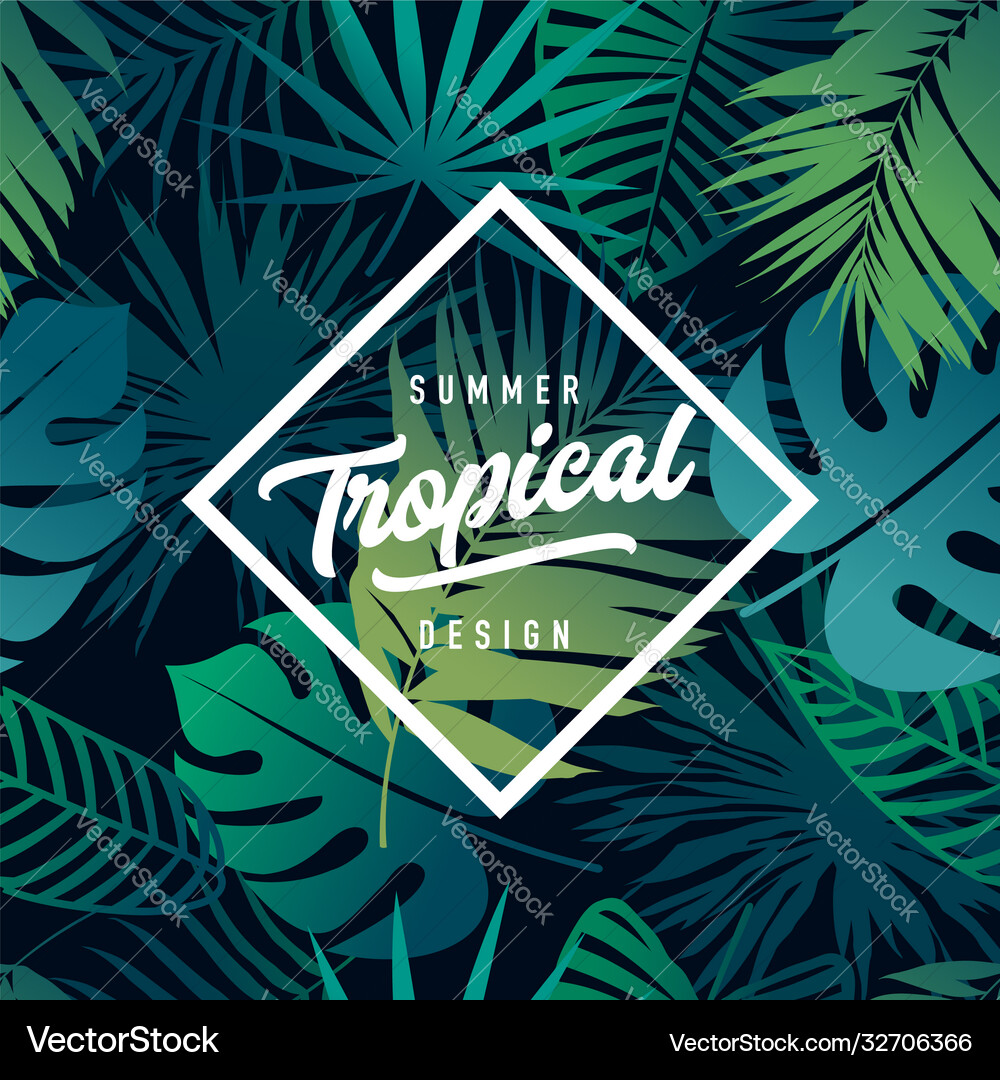 Tropical Leaf Banner Royalty Free Vector Image
