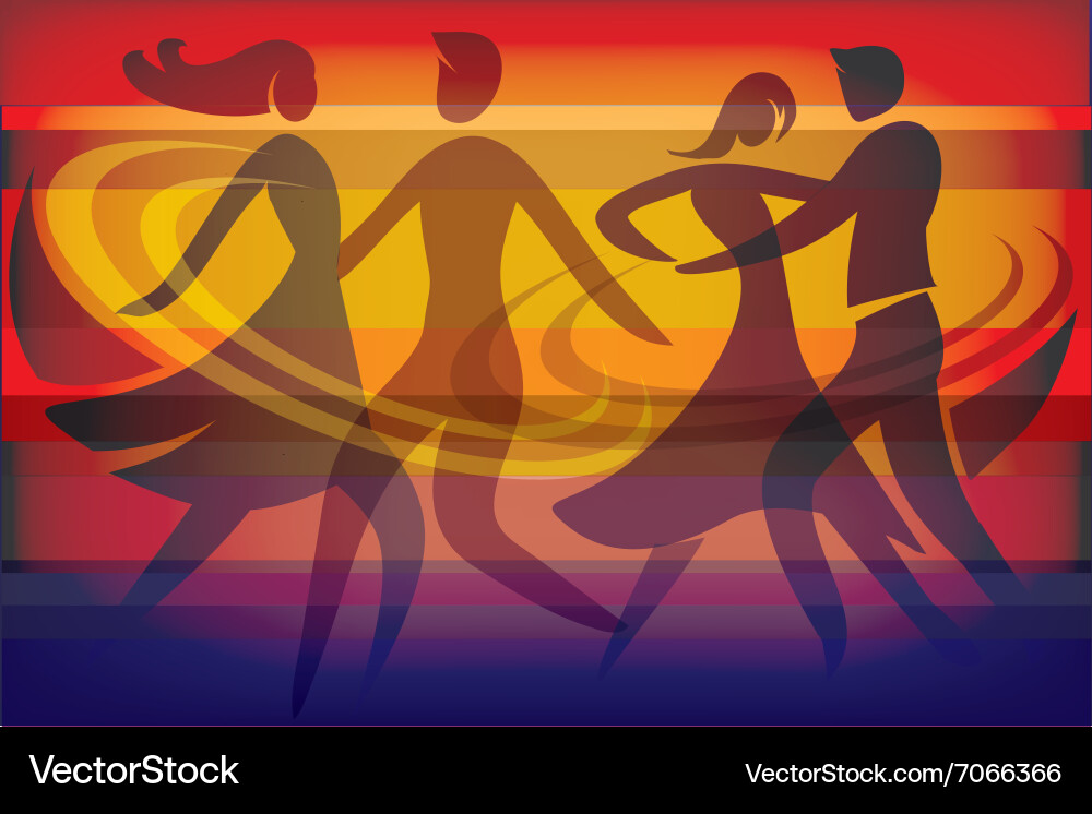 Two dancing couples Royalty Free Vector Image - VectorStock