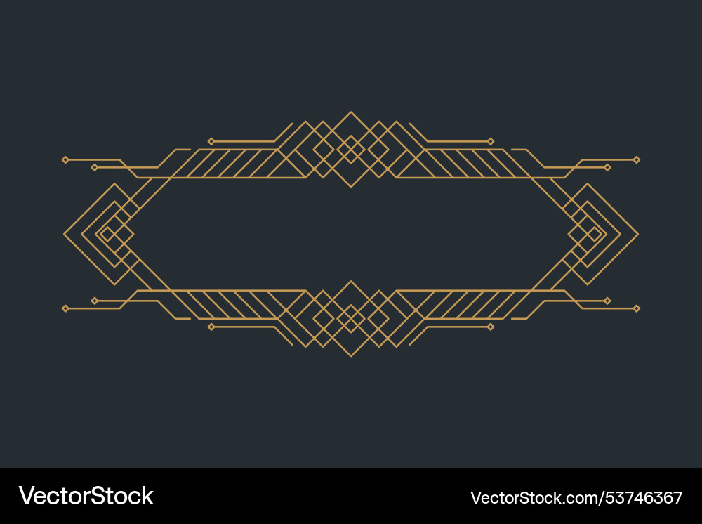 Art deco frames golden elegant antique borders Art deco frames golden elegant antique borders vector image