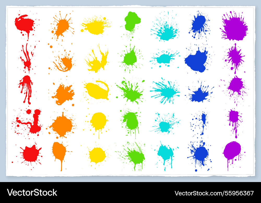 Bunte Tintentropfen und Lackspritzer Hand gezogen Bunte Tintentropfen und Lackspritzer Hand gezogen vektorbild