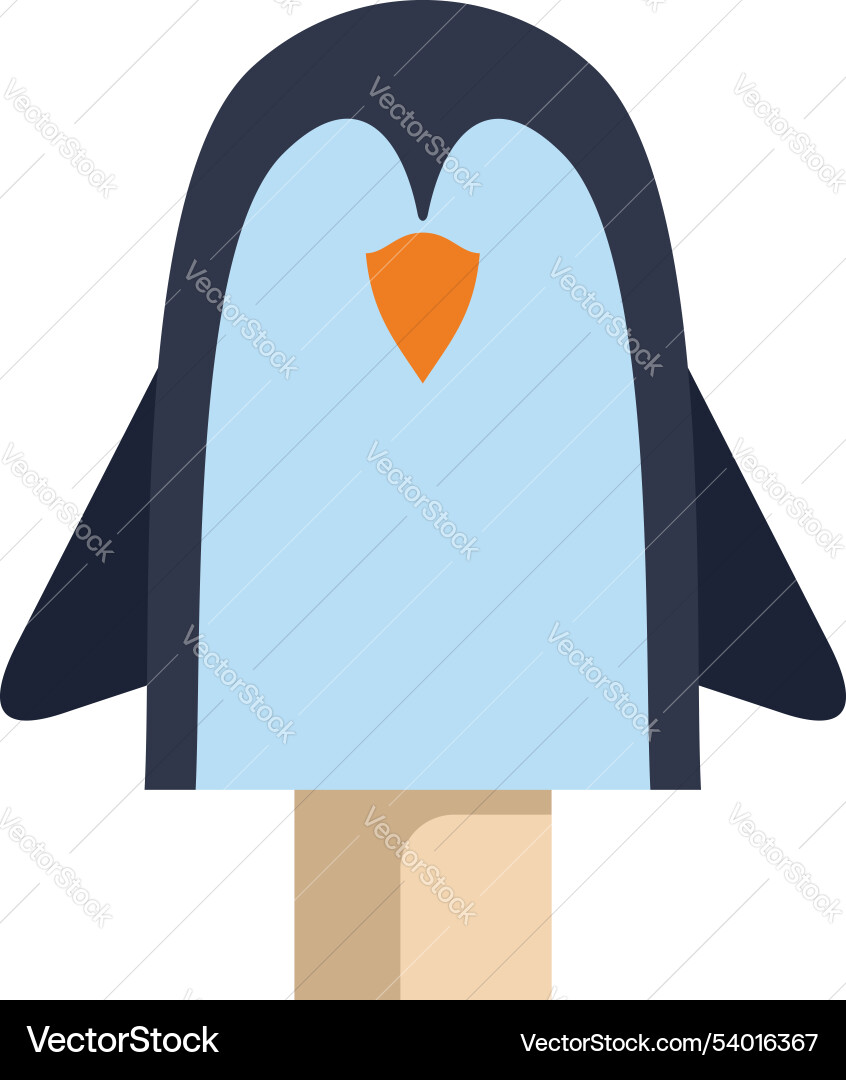 Cute penguin puppet character standing and smiling Cute penguin puppet character standing and smiling vector image