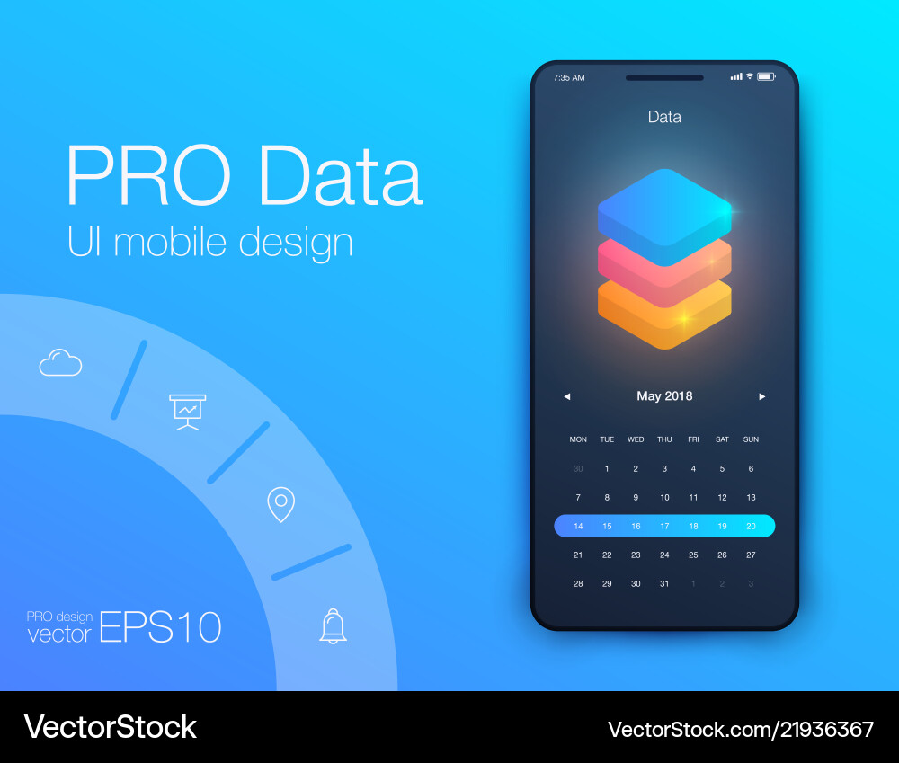 Date application ui design concept stock Date application ui design concept stock Vector Image