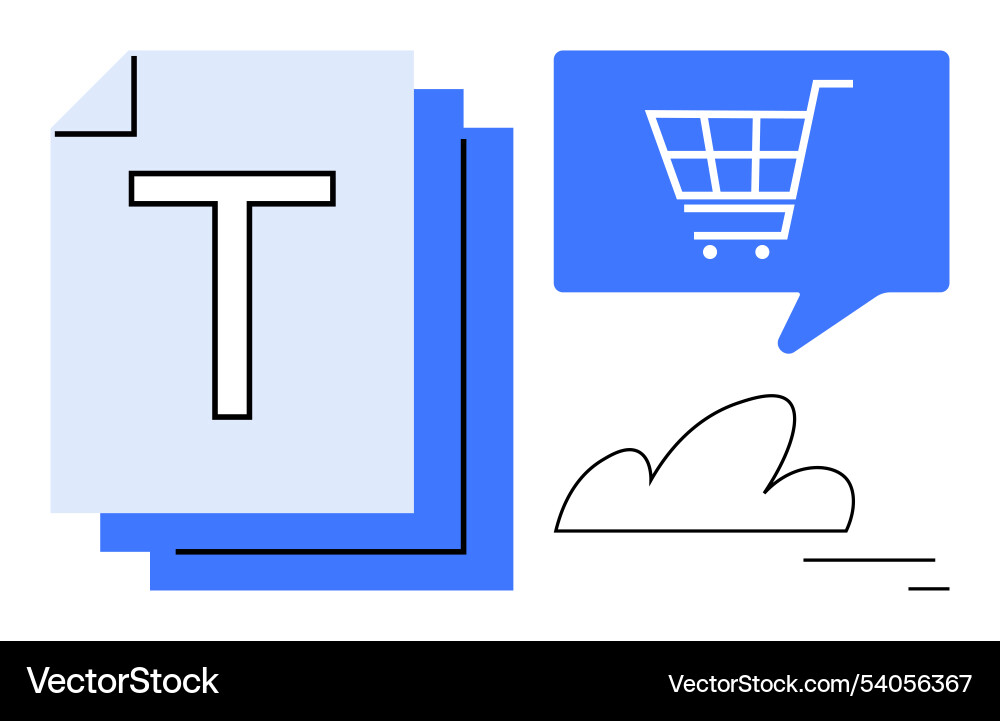 Digital shopping elements with file and cart Vector Image