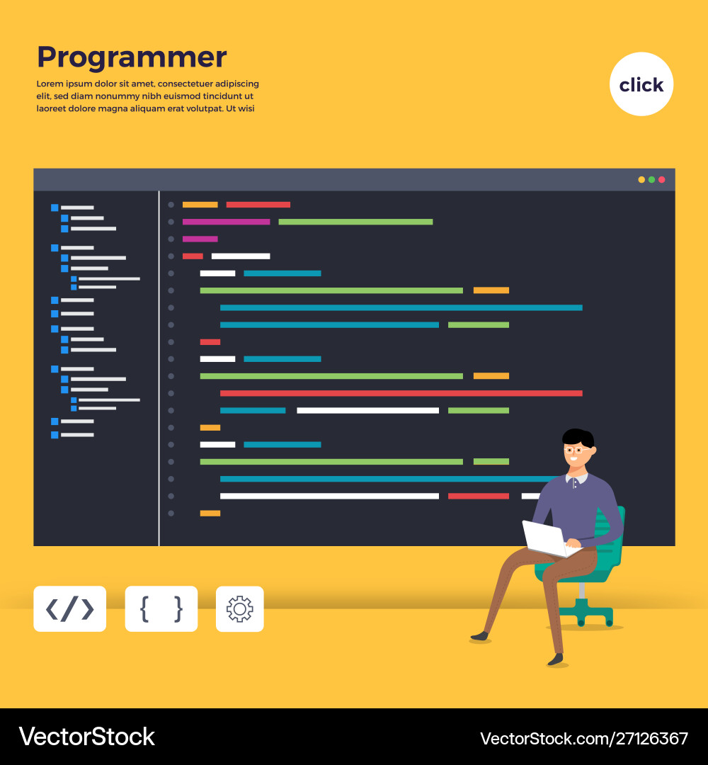 Flaches Design Konzept Programmierprogramm Flaches Design Konzept Programmierprogramm vektorbild