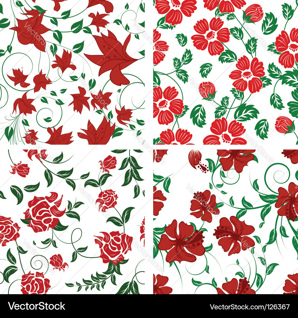 Floral backgrounds set vector image