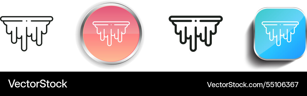 Icicle icon thin linear regular and button style vector image