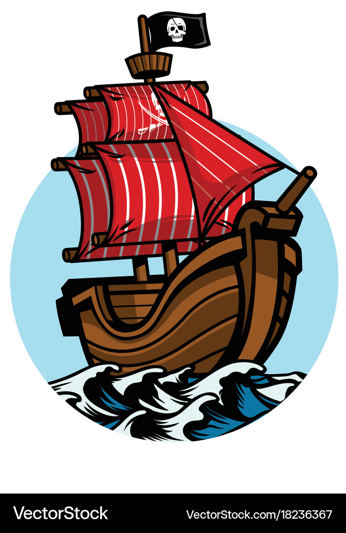 Pirate ship Royalty Free Vector Image - VectorStock