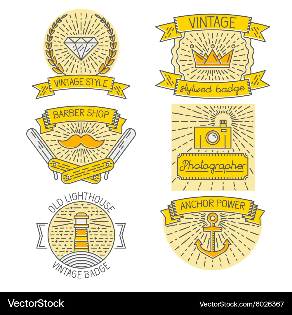 Set of abstract badges labels design elements vector image