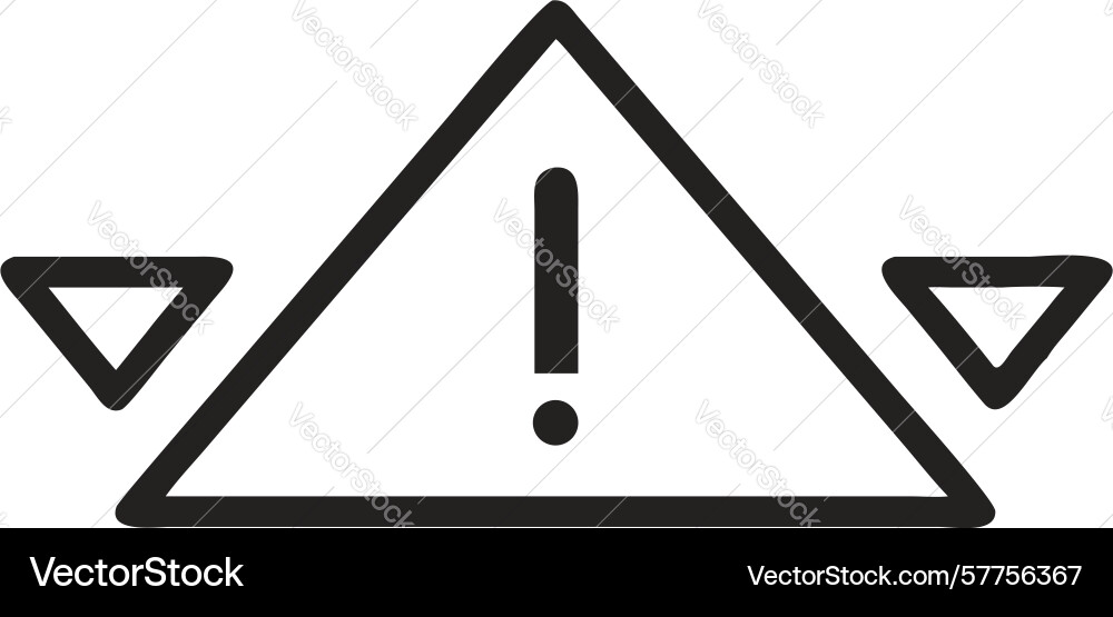 Warning icon with updown arrows signifying vector image