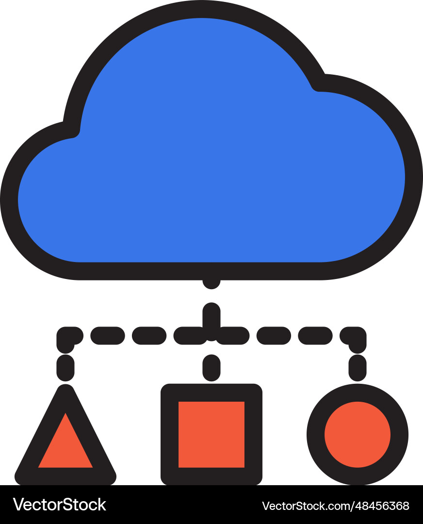 Cloud computing service icon color software Cloud computing service icon color software vector image