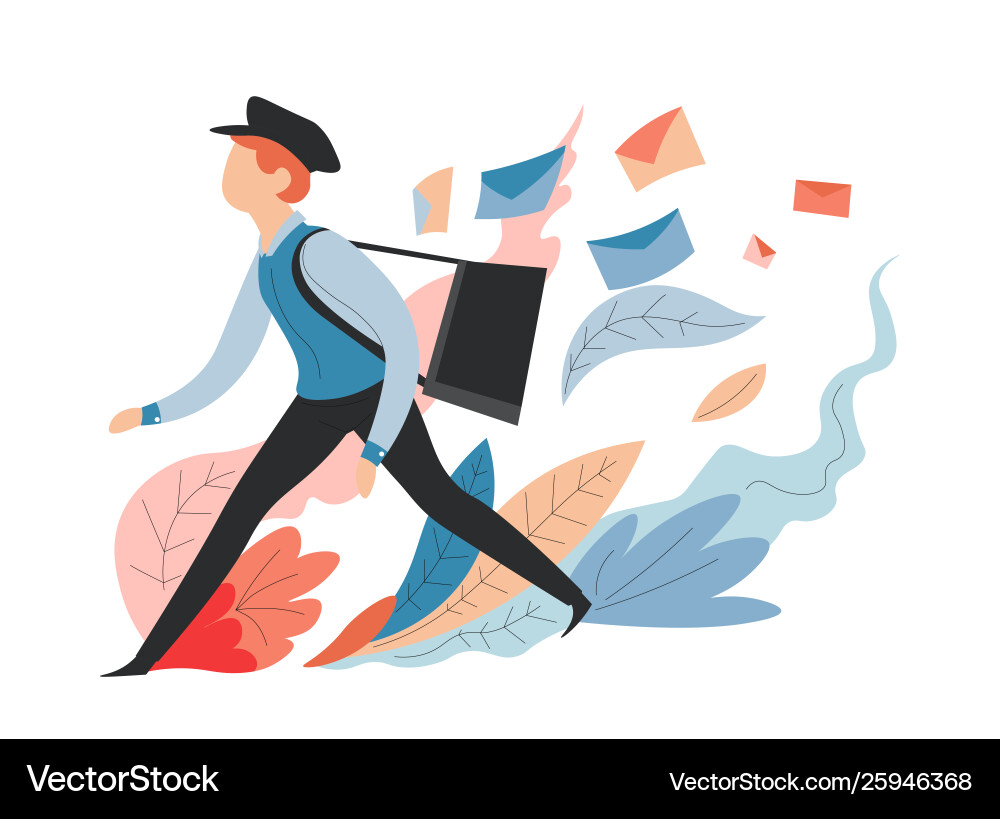 Delivery service messages and mail postman Delivery service messages and mail postman vector image