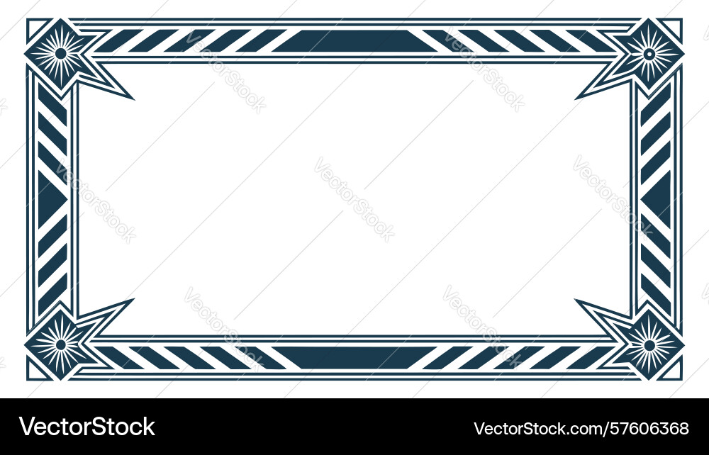 Elegant empty ornate rectangular border frame vector image