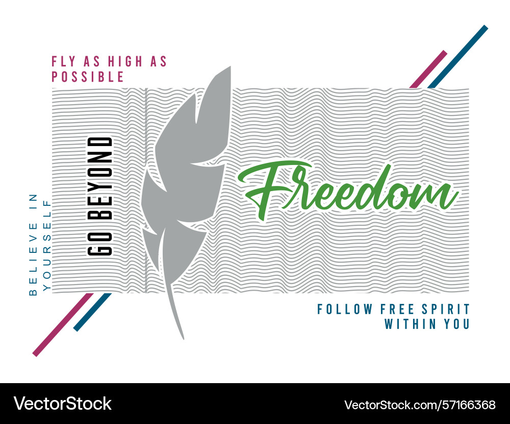 Feather typography design with wavy texture Vector Image
