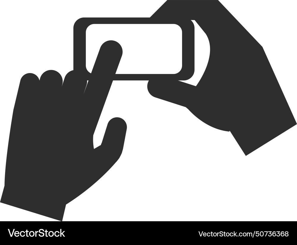 Finger touch phone screen hands hold smartphone vector image