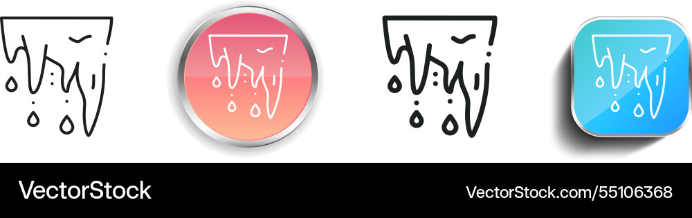 Icicles icon thin linear regular and button style vector image