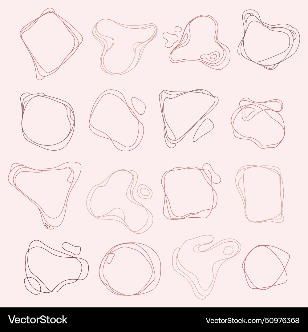 Line drawing frame design set in abstract style Line drawing frame design set in abstract style Vector Image
