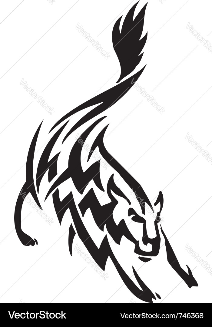 Tribal Wolf Silhouette vector image