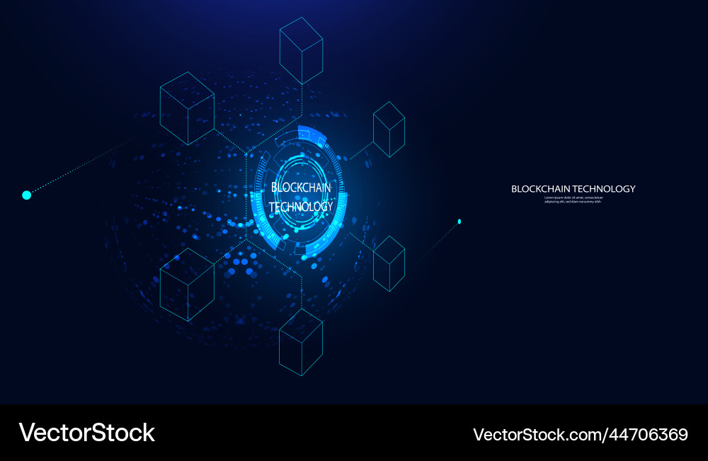 Abstract blockchain square digital block connect Abstract blockchain square digital block connect vector image
