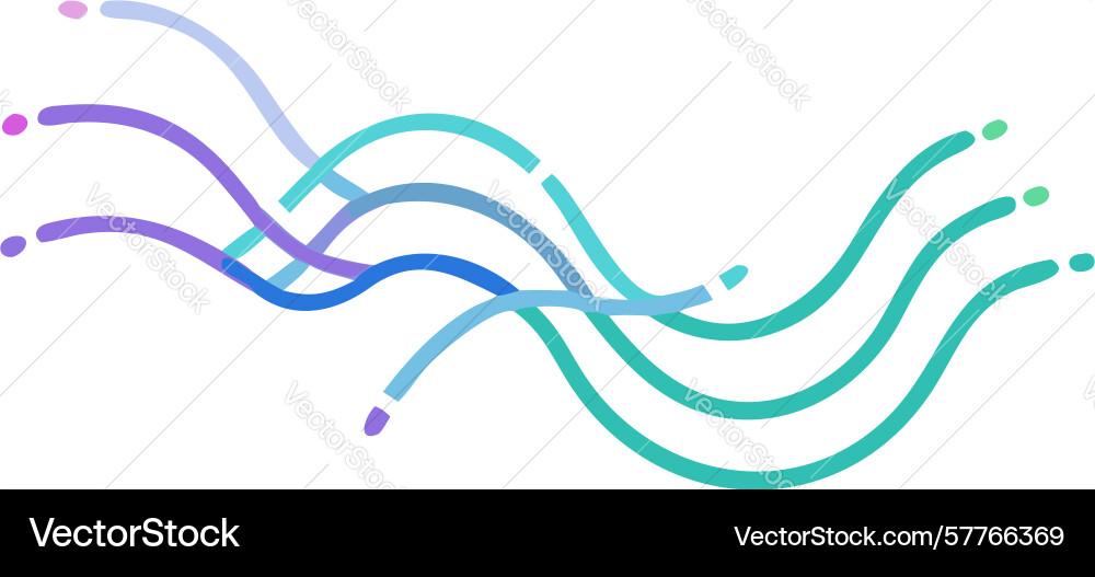 Blue wavy lines abstract flow element design vector image