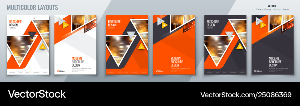 Brochure template layout design with triangles Brochure template layout design with triangles vector image