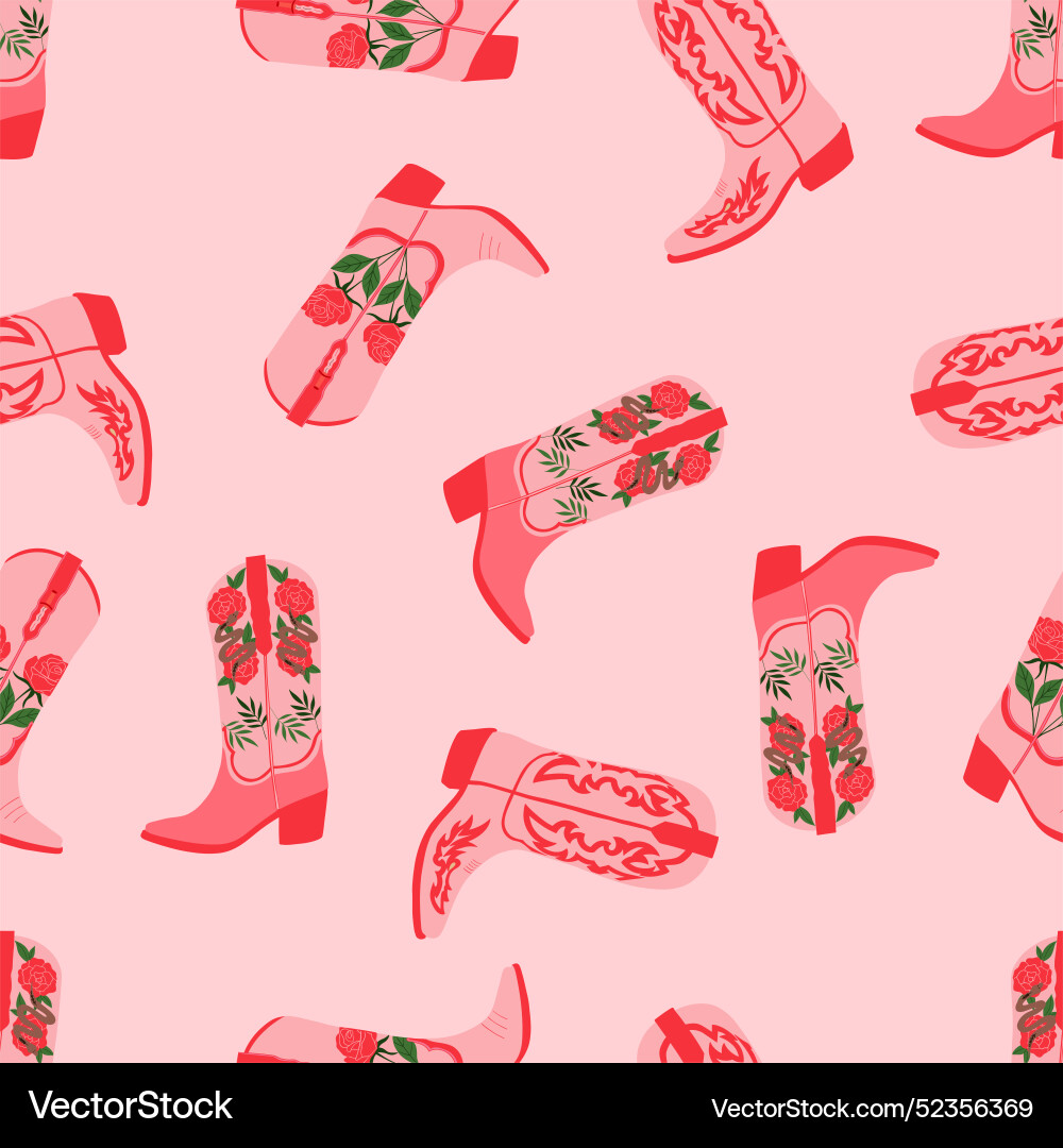 Cowboy Boot Pattern vector image