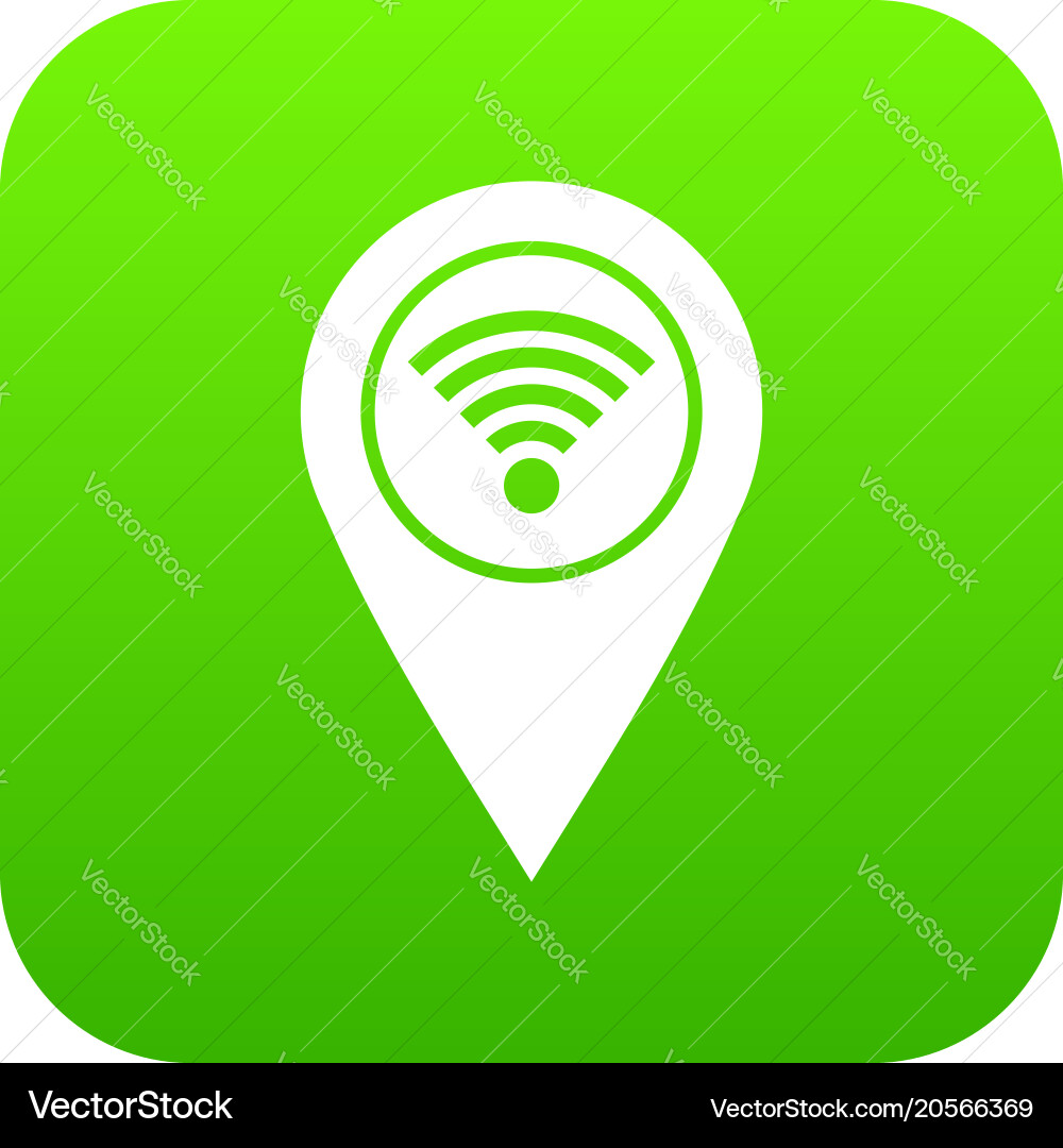 Map pin pointer with wi fi symbol icon digital Vector Image