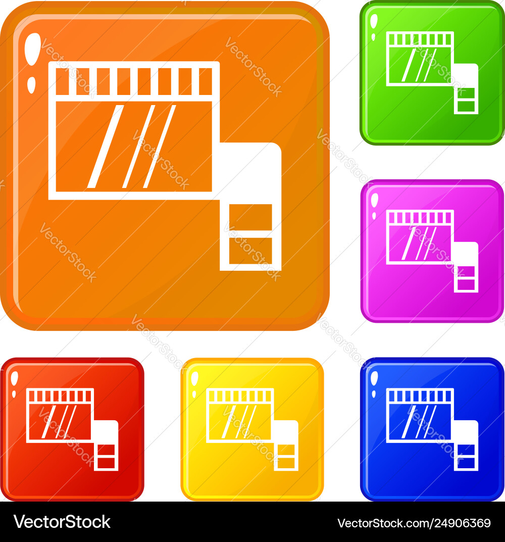 Memory card icons set color Memory card icons set color vector image