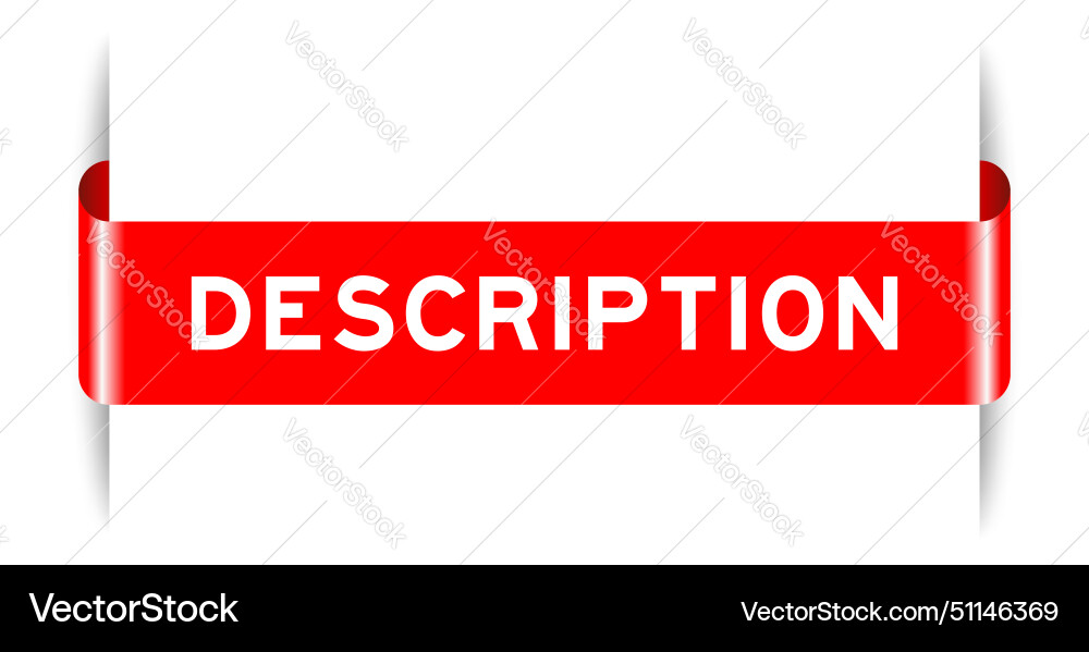 Red color inserted label banner with word Vector Image