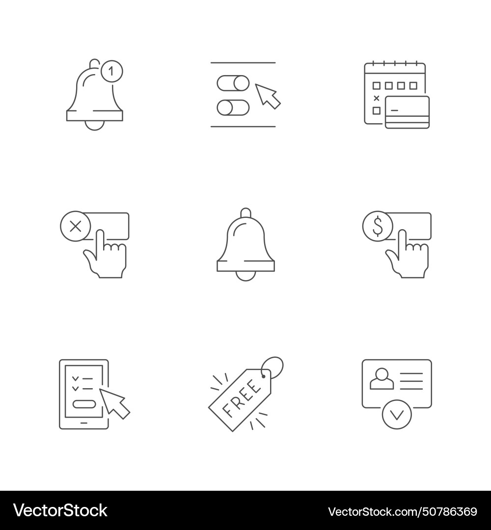 Set line icons of subscription vector image