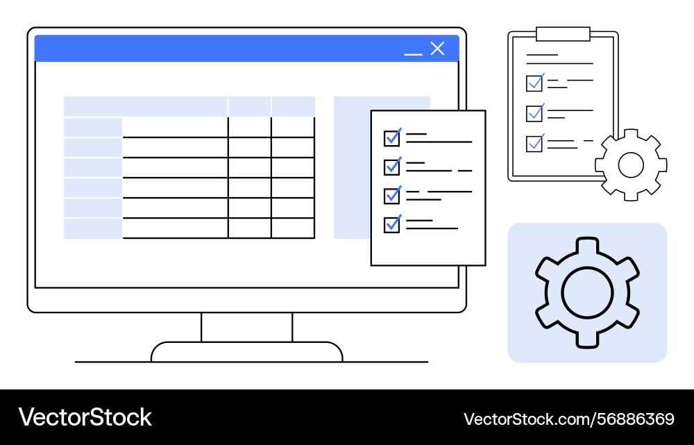 Task management system with checklist data table Task management system with checklist data table Vector Image