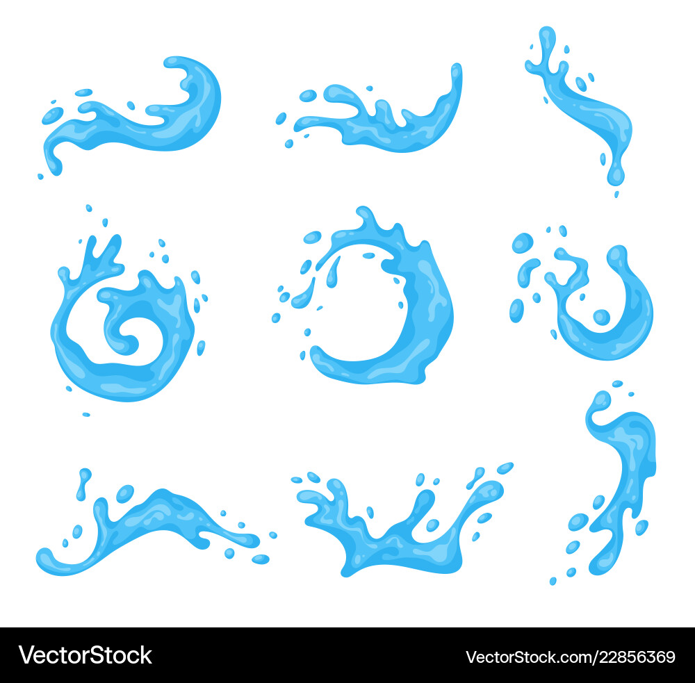 Water splash cartoon Water splash cartoon vector image