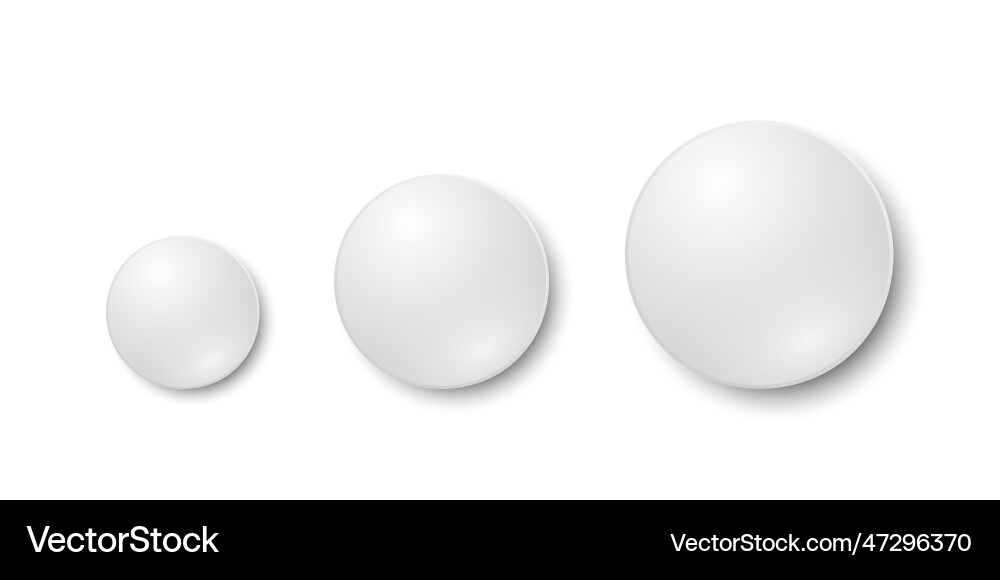 3d realistic white round pharmaceutical 3d realistic white round pharmaceutical Vector Image