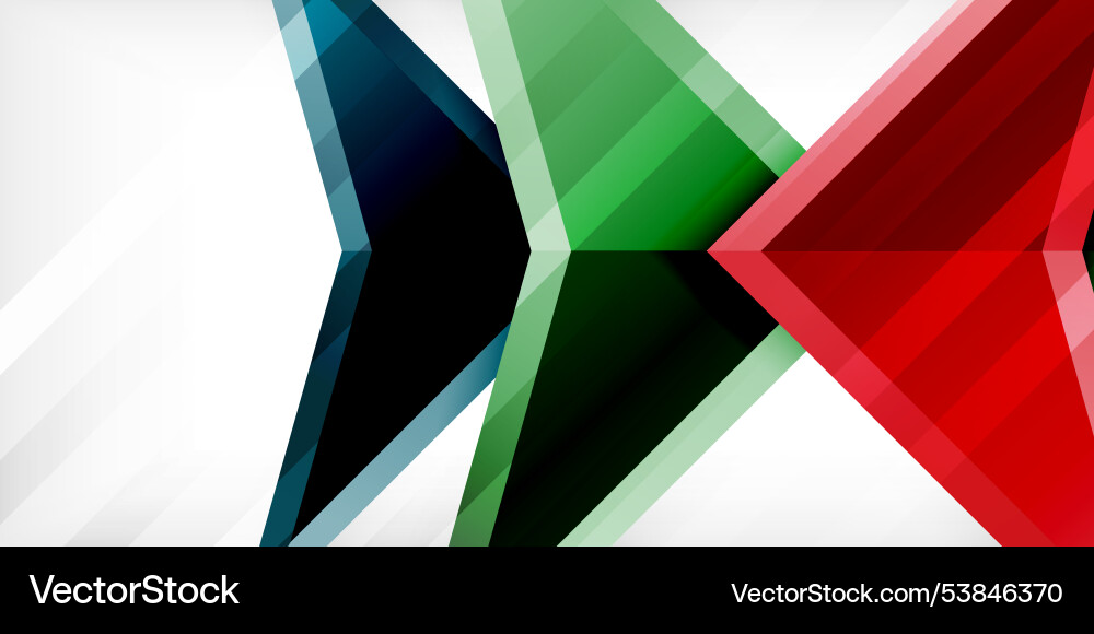 Abstract background color triangles and arrows Vector Image