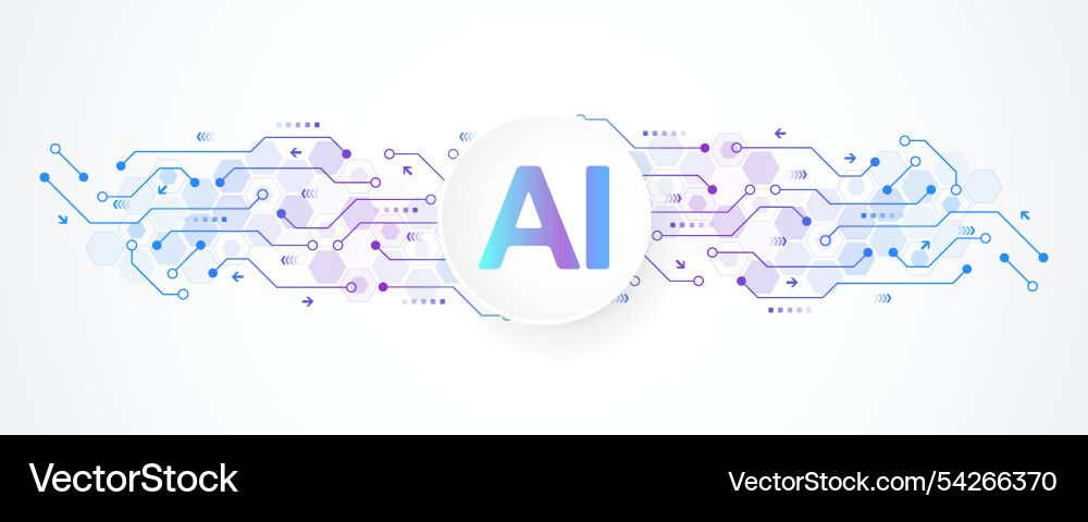 Ai Technology Banner Futuristic Digital Concept Vector Image