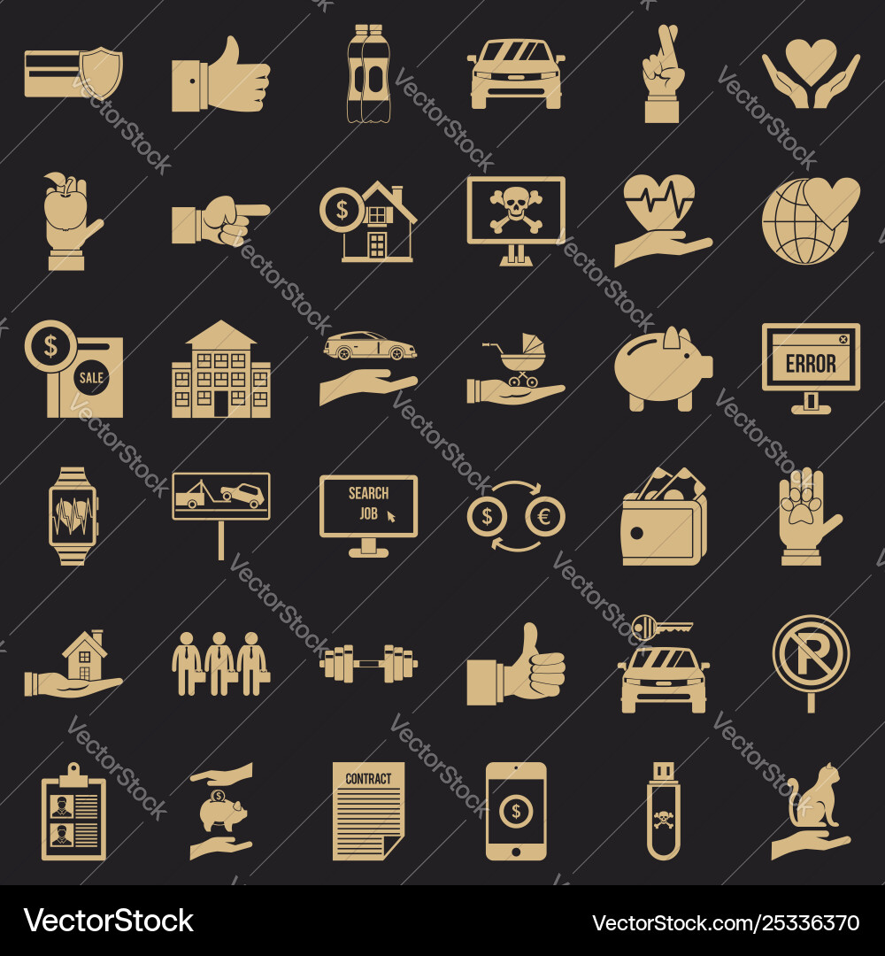 Hand icons set simple style vector image
