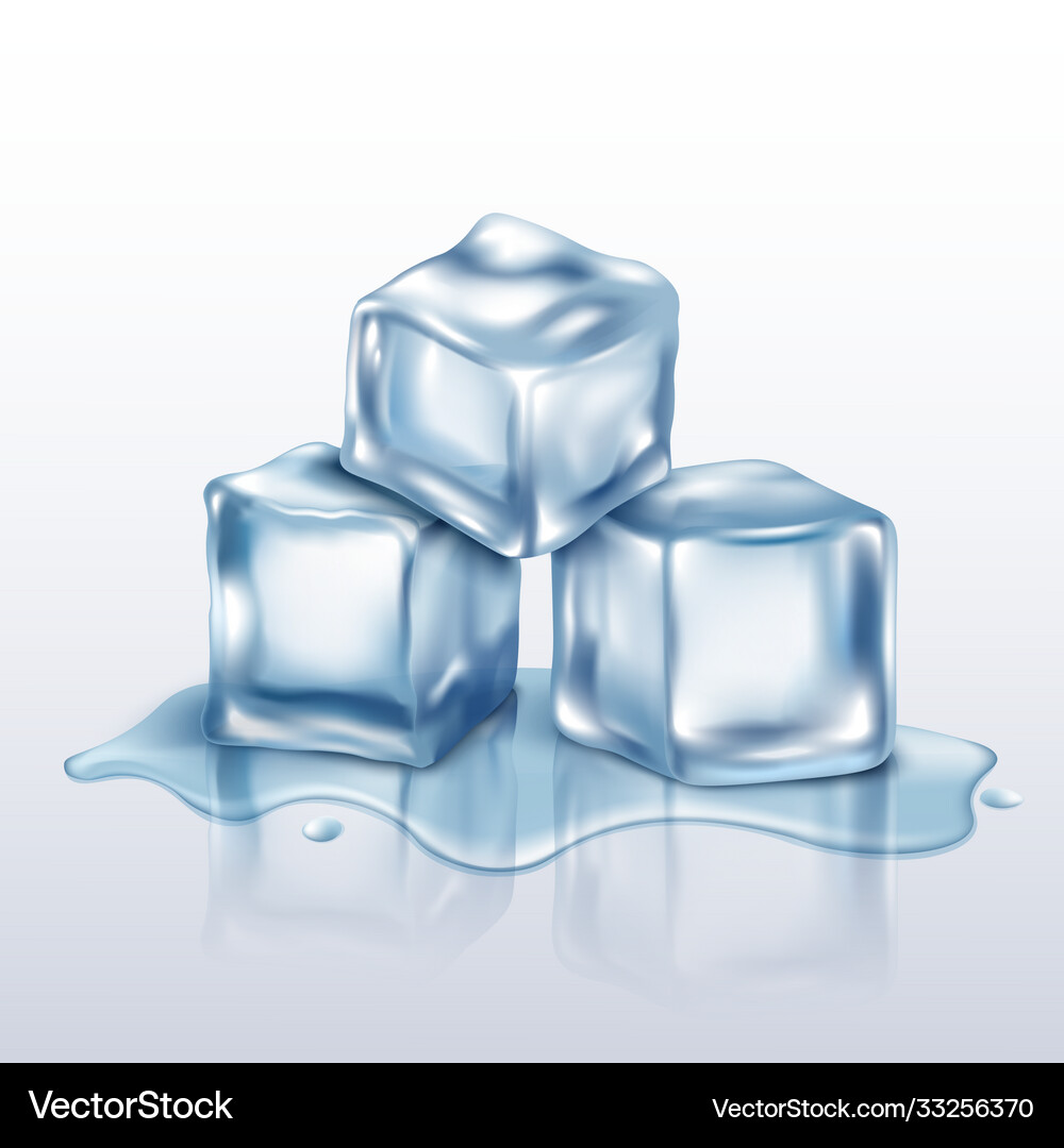 Melting ice cubes pile realistic mockup – Royalty-Free Vector | VectorStock, image size:1000x1080
