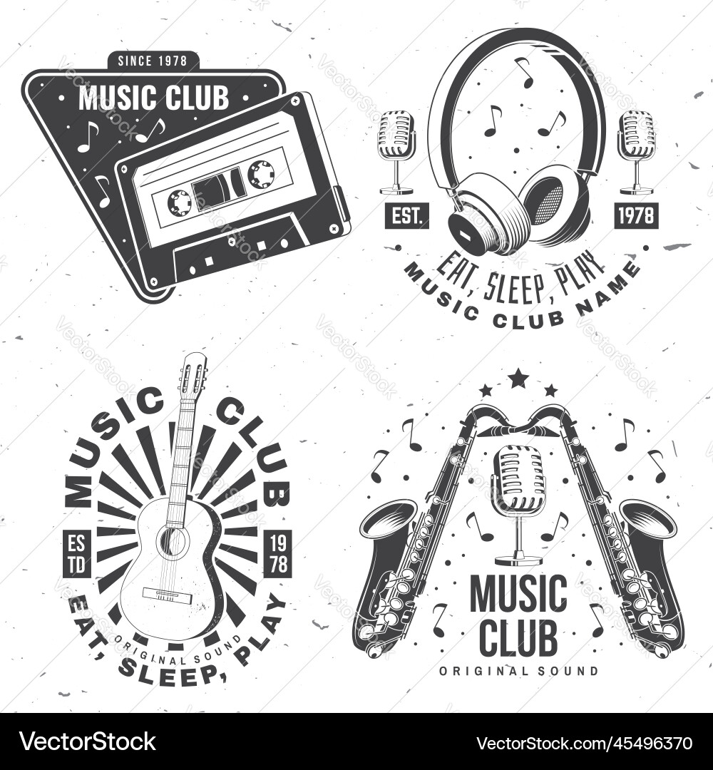 Retro music poster banner microphone vector image