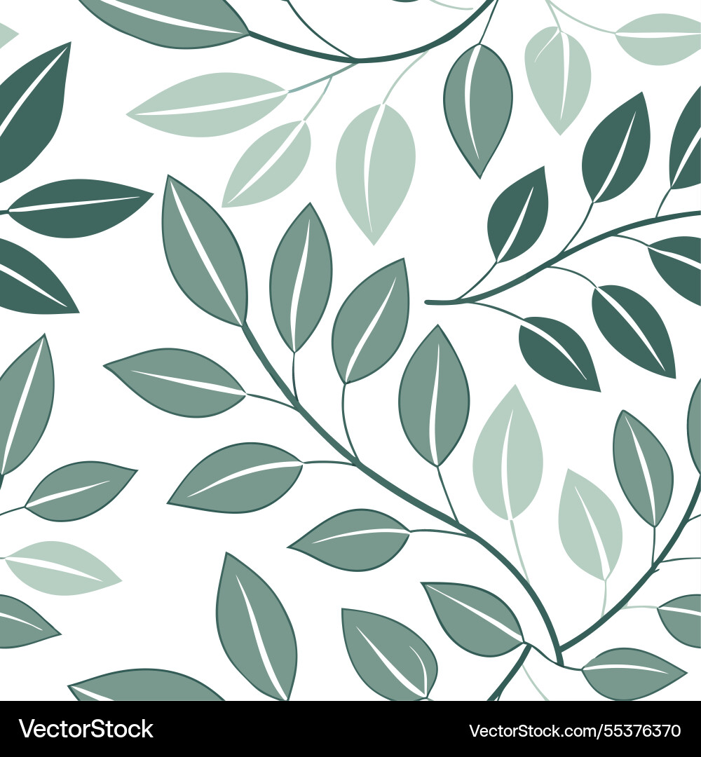 Spring leaves seamless pattern with layered vector image
