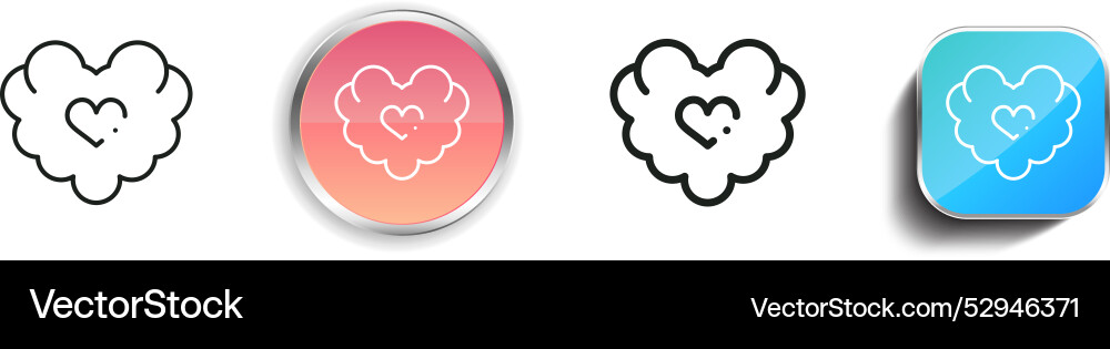 Clouds icon thin linear regular and button style vector image