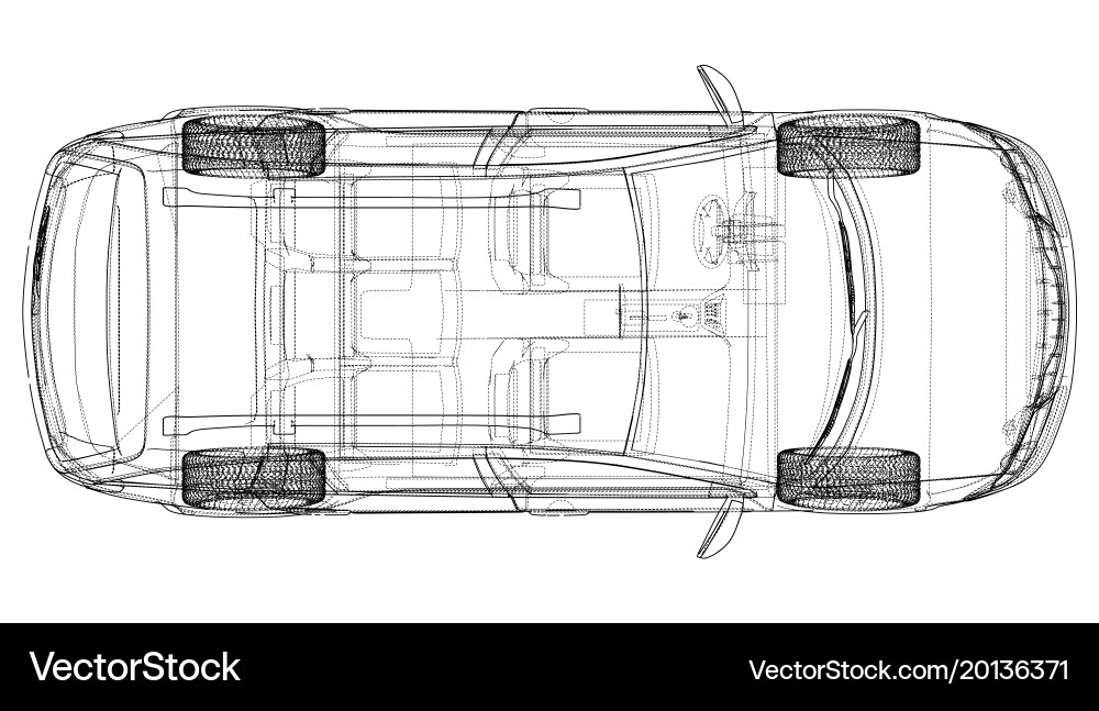 Concept car rendering of 3d Vector Image