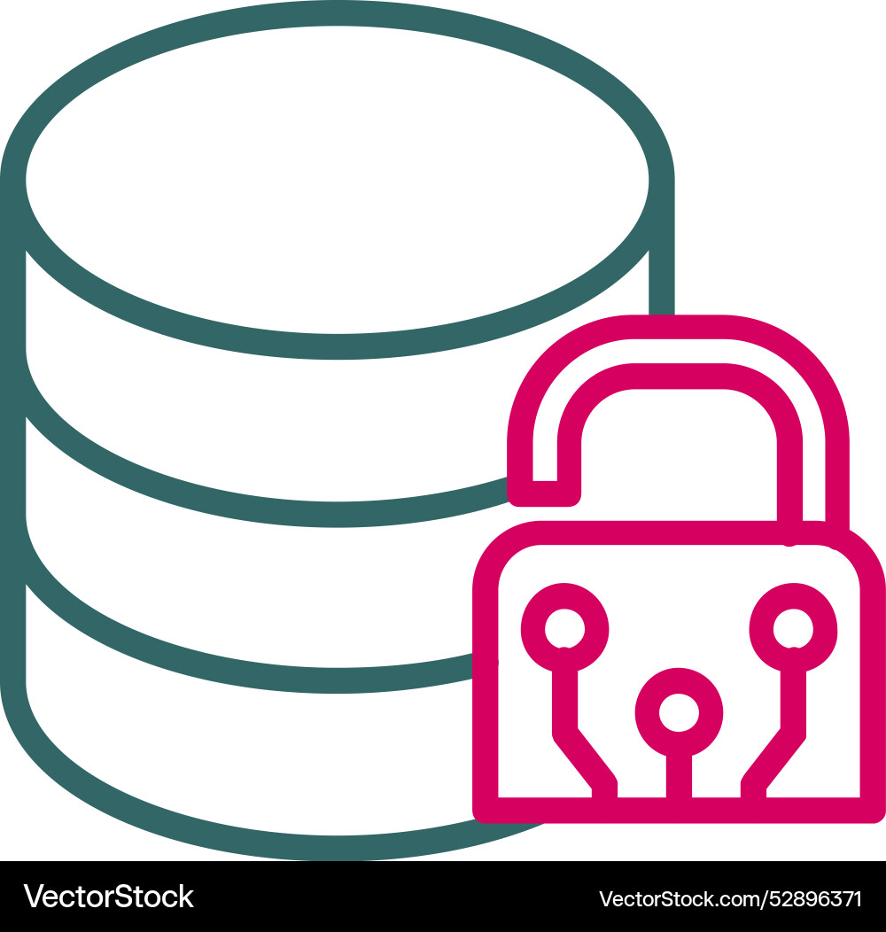 Data encryption line icon design vector image