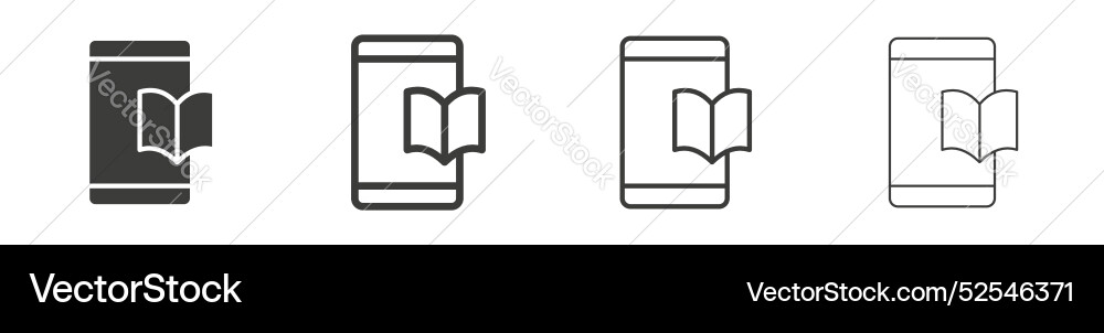 Ebook icon set on white background Ebook icon set on white background vector image
