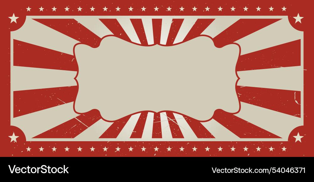 Horizontal circus retro background with rays Horizontal circus retro background with rays vector image