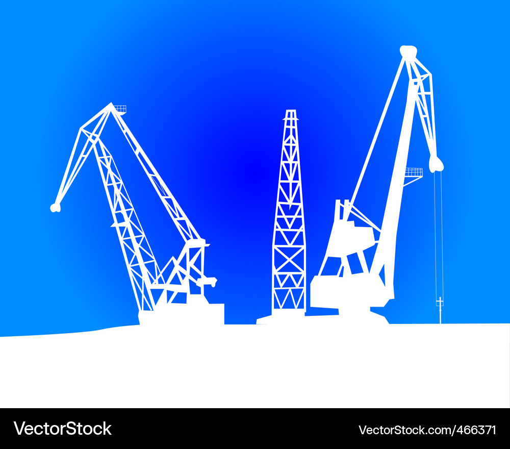 Port Cranes & Loading Dock Vector Image