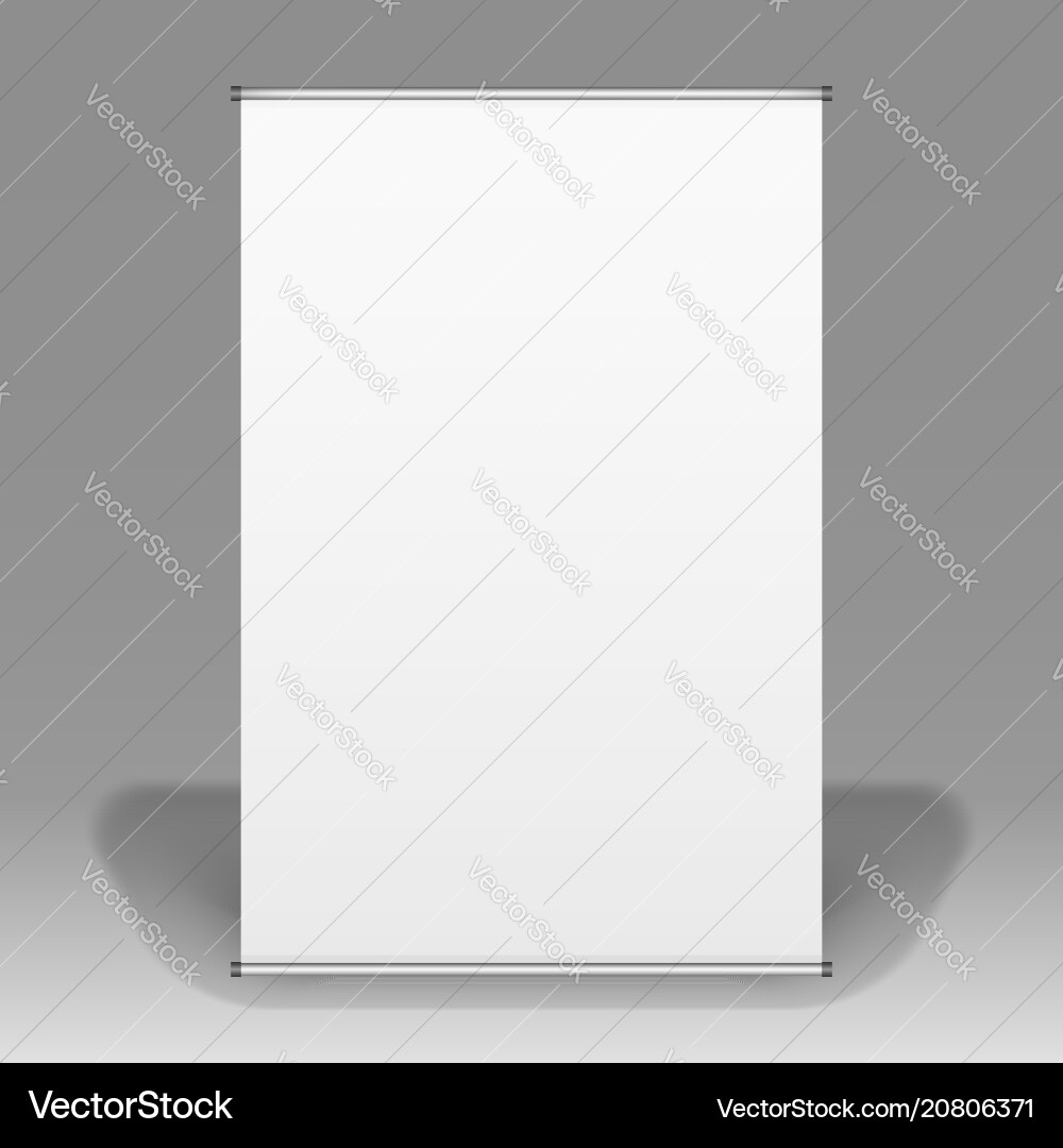Realistic front view of empty flipchart on grey Realistic front view of empty flipchart on grey vector image