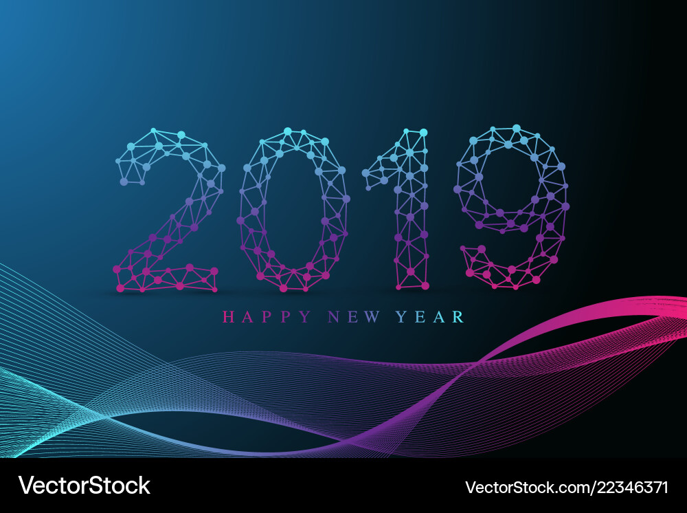 Text design christmas and happy new year 2019 Text design christmas and happy new year 2019 vector image