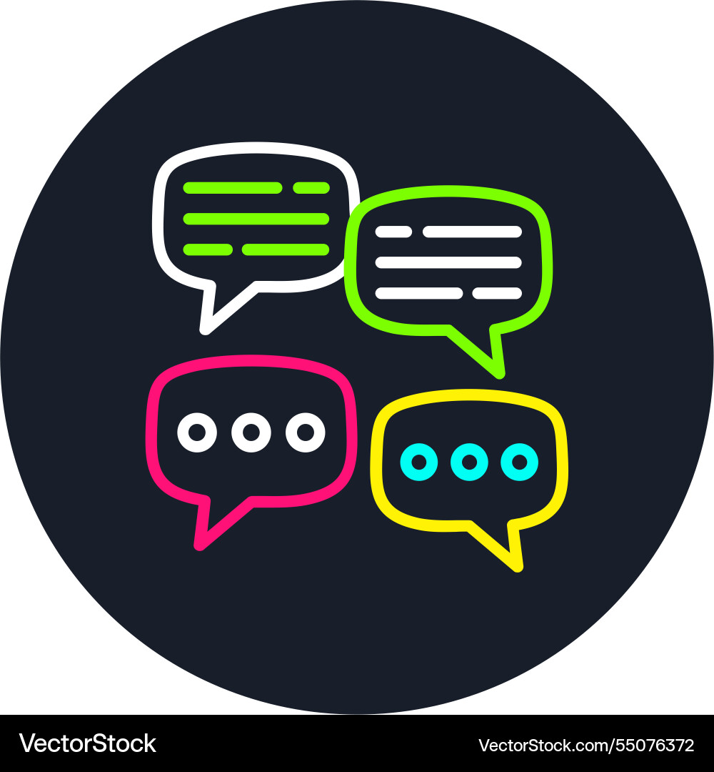 Comments line multi color icon Vector Image